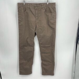 Prana Bridger Tan beige Brown Organic Cotton Slim Fit pants Jeans 36x29”